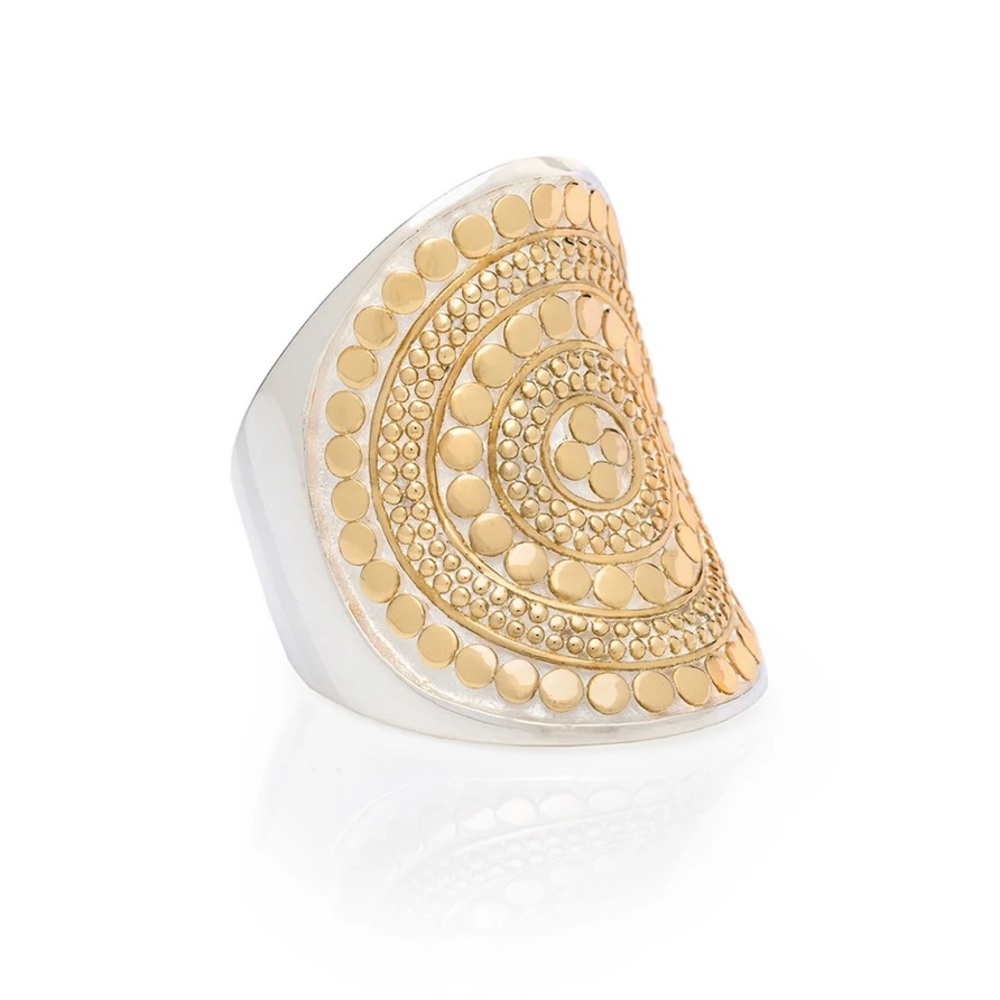Anna Beck Saddle ring size 7 yellow gold and sterling